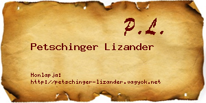 Petschinger Lizander névjegykártya